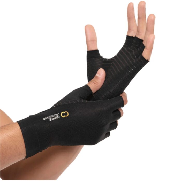 Copper Compression Half Finger Compression Gloves